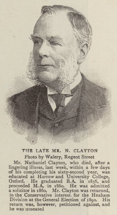 The Late Mr N Clayton (engraving) بواسطة مدرسة اللغة الإنجليزية