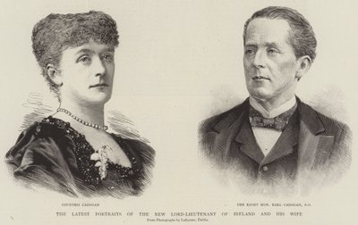 The Latest Portraits of the New Lord-Lieutenant of Ireland and his Wife (engraving) بواسطة مدرسة اللغة الإنجليزية
