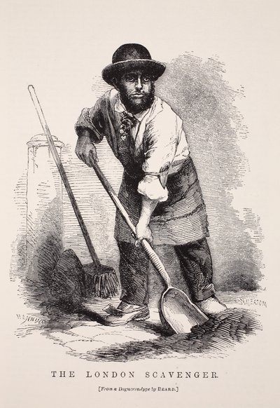 The London Scavenger ، بعد نمط داغر من تصميم ريتشارد بيرد ، توضيح من London Labour و London Poor بقلم Henry Mayhew ، حانة. 1862 بواسطة مدرسة اللغة الإنجليزية