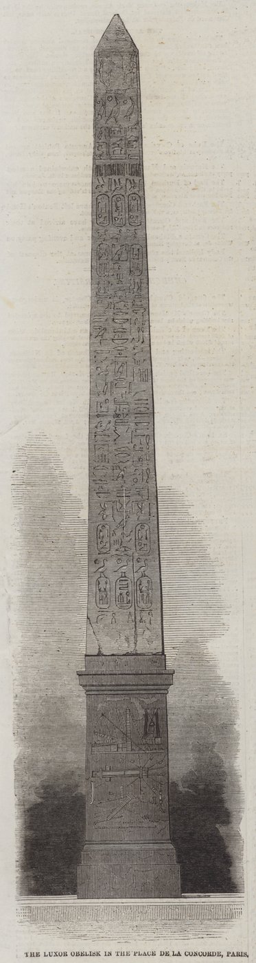 مسلة الأقصر في ساحة الكونكورد ، باريس (نقش) بواسطة مدرسة اللغة الإنجليزية