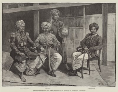 بعثة مانيبور ، السجناء الثلاثة الآن في أيدي السلطات البريطانية (نقش) بواسطة مدرسة اللغة الإنجليزية