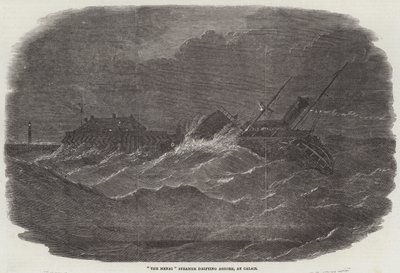 "The Menai" Steamer drifting Ashore, at Calais (engraving) بواسطة مدرسة اللغة الإنجليزية