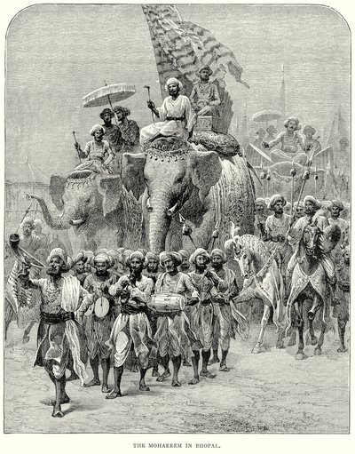 المُحَرَّم في بوبال (نقش) بواسطة مدرسة اللغة الإنجليزية