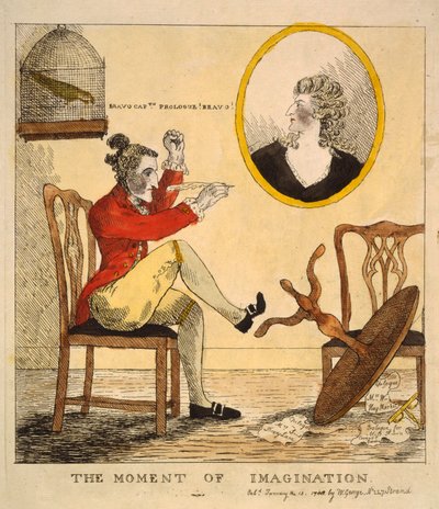 لحظة الخيال ، حانة. 1785 (نقش ملون يدويًا) بواسطة مدرسة اللغة الإنجليزية
