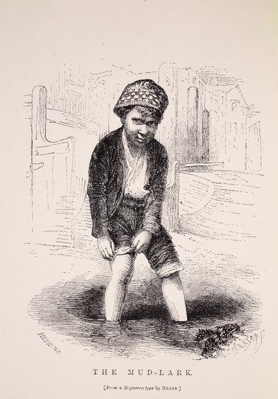 The Mud-Lark ، بعد نموذج daguerreotype بقلم ريتشارد بيرد ، توضيح من London Labour و London Poor بقلم Henry Mayhew ، حانة. 1862 بواسطة مدرسة اللغة الإنجليزية