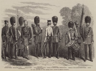 The New Costumes of the Guards (engraving) بواسطة مدرسة اللغة الإنجليزية