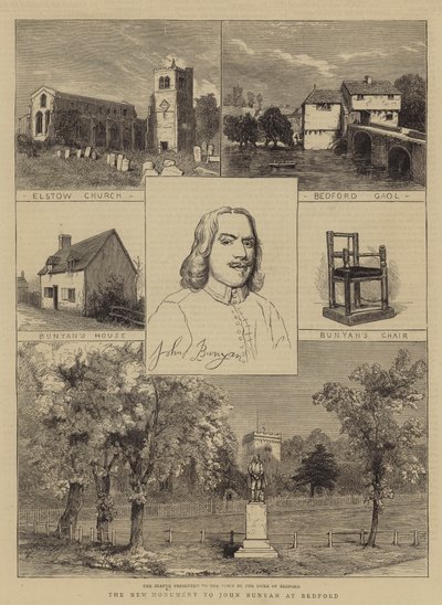 The New Monument to John Bunyan at Bedford (engraving) بواسطة مدرسة اللغة الإنجليزية