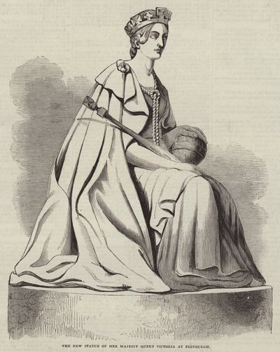 The New Statue of Her Majesty Queen Victoria at Edinburgh (engraving) بواسطة مدرسة اللغة الإنجليزية