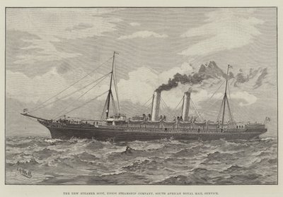 The New Steamer Scot ، Union Steamship Company ، خدمة البريد الملكي بجنوب إفريقيا (النقش) بواسطة مدرسة اللغة الإنجليزية