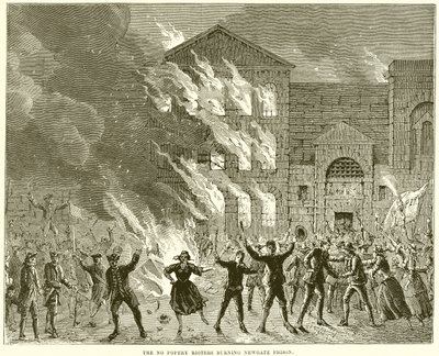 The No Popery Rioters حرق سجن Newgate بواسطة مدرسة اللغة الإنجليزية