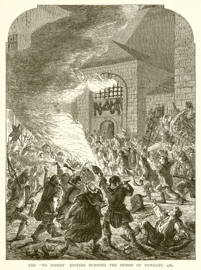 ال مثيري الشغب لا يحرقون سجن نيوجيت ، 1780 بواسطة مدرسة اللغة الإنجليزية