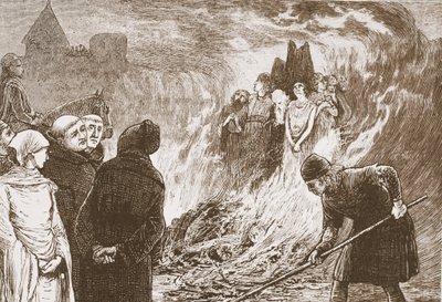 شهداء أورليانز ، رسم توضيحي من "تاريخ البروتستانتية" بقلم جيمس آيتكين وايلي (1808-1890) ، حانة. 1878 (نقش) بواسطة مدرسة اللغة الإنجليزية