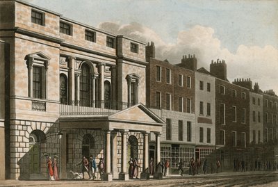 واجهة Palladian ورواق مدخل البانثيون في عام 1814 بواسطة مدرسة اللغة الإنجليزية