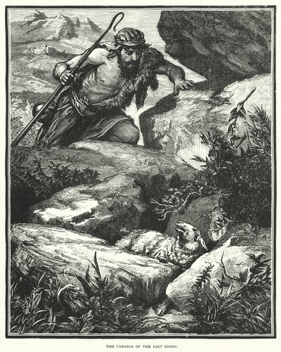 The Parable of the Lost Sheep (engraving) بواسطة مدرسة اللغة الإنجليزية