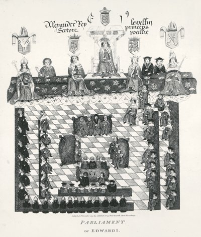ال برلمان إدوارد الأول (1239-1307) نسخة من مخطوطة Wriothesley من c.1523 ، حانة. عام 1794 بواسطة مدرسة اللغة الإنجليزية