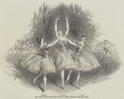 "Pas de Trois des Graces" في مسرح Her Majesty's (نقش) بواسطة مدرسة اللغة الإنجليزية