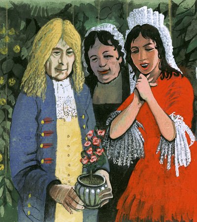 كانت مجموعة Pelargonium triste من إبرة الراعي تحظى بشعبية كبيرة في القرنين السابع عشر والثامن عشر بواسطة مدرسة اللغة الإنجليزية