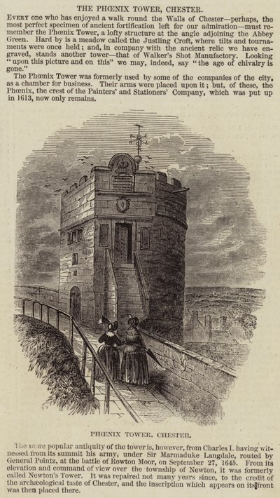 The Phoenix Tower, Chester (engraving) بواسطة مدرسة اللغة الإنجليزية
