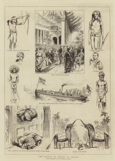 The Prince of Wales in Ceylon (engraving) بواسطة مدرسة اللغة الإنجليزية