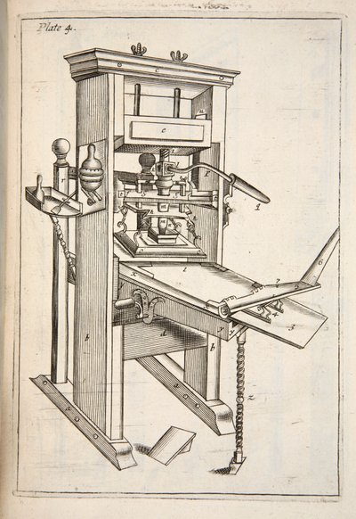 المطبعة ، حانة. 1683 النقش. بواسطة مدرسة اللغة الإنجليزية