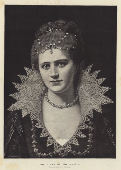 The Queen of the Masque (engraving) بواسطة مدرسة اللغة الإنجليزية