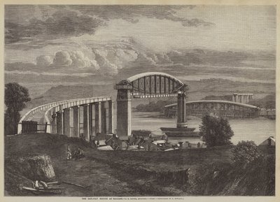 The Railway Bridge at Saltash, I K Brunel, Engineer (engraving) بواسطة مدرسة اللغة الإنجليزية