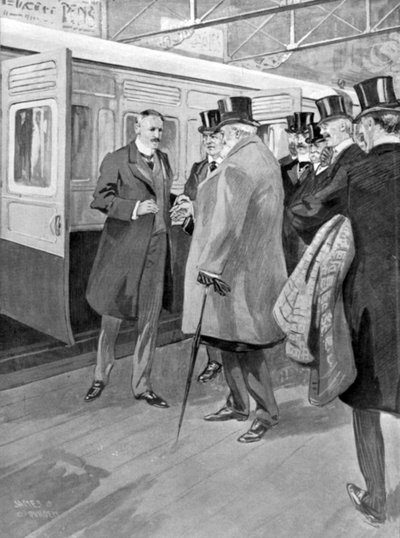 استقبال اللورد ميلنر ، رسم توضيحي من الملك ، 1 يونيو 1901 بواسطة مدرسة اللغة الإنجليزية