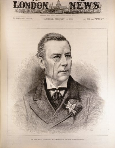 هون الصحيح. جوزيف تشامبرلين (1836-1914) ، نائب رئيس مجلس الحكم المحلي ، من "أخبار لندن المصورة" ، 13 فبراير 1886 بواسطة مدرسة اللغة الإنجليزية