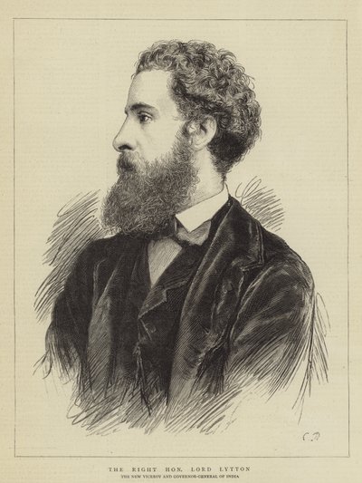 The Right Honourable Lord Lytton (engraving) بواسطة مدرسة اللغة الإنجليزية