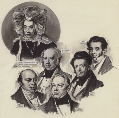 The Rothschild Family (gouache on paper) بواسطة مدرسة اللغة الإنجليزية