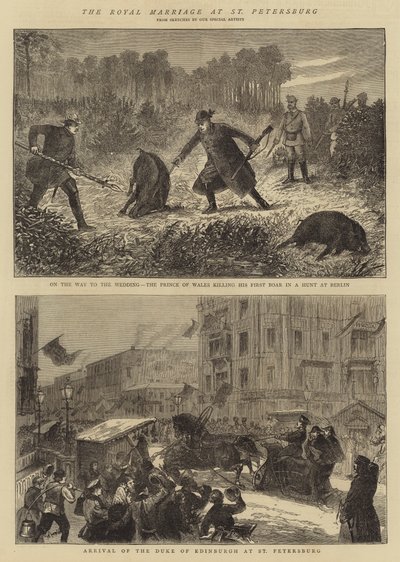 The Royal Marriage at St Petersburg (engraving) بواسطة مدرسة اللغة الإنجليزية