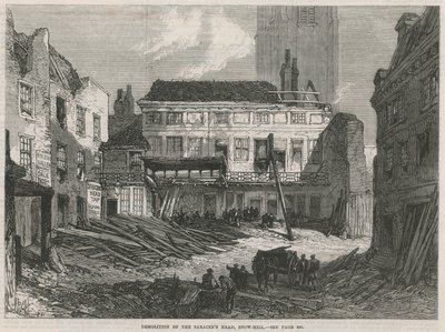 The Saracens Head ، سنو هيل ، الهدم بواسطة مدرسة اللغة الإنجليزية