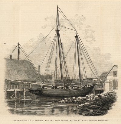 قطع Schooner EA Horton من المياه البريطانية من قبل صيادي ماساتشوستس بواسطة مدرسة اللغة الإنجليزية