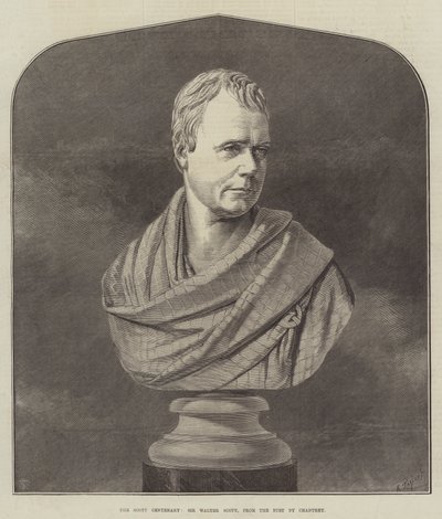 The Scott Centenary, Sir Walter Scott, from the Bust by Chantrey (engraving) بواسطة مدرسة اللغة الإنجليزية
