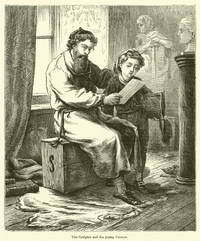 النحات والرسام الشاب (نقش) بواسطة مدرسة اللغة الإنجليزية