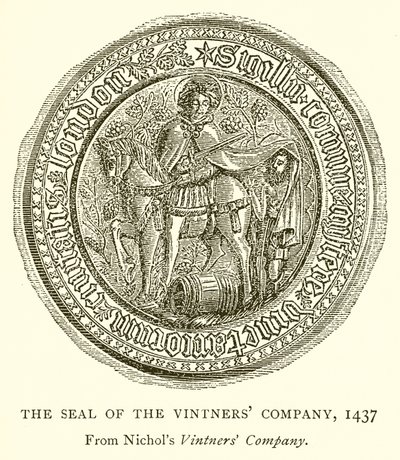 ختم شركة Vintners ، 1437 بواسطة مدرسة اللغة الإنجليزية