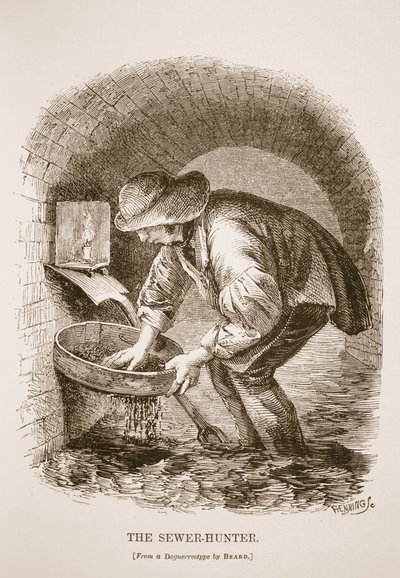 The Sewer-Hunter ، من daguerreotype بقلم ريتشارد بيرد ، التوضيح من London Labour و London Poor بواسطة Henry Mayhew ، pub. 1862 بواسطة مدرسة اللغة الإنجليزية
