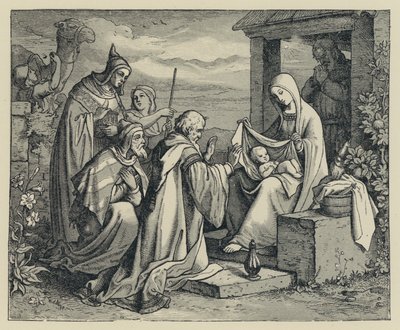 عبادة الرعاة (نقش) بواسطة مدرسة اللغة الإنجليزية