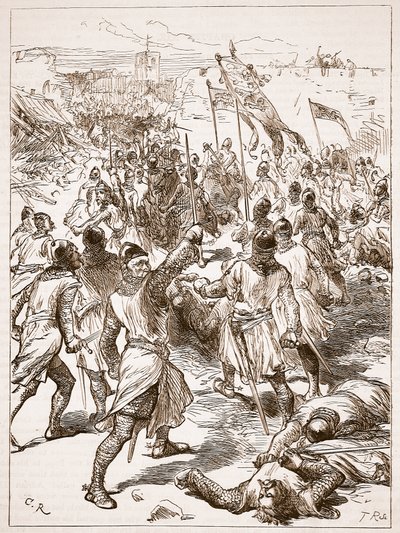 حصار وترفورد ، رسم توضيحي من Cassells Illustrated History of England (sepia photo) بواسطة مدرسة اللغة الإنجليزية