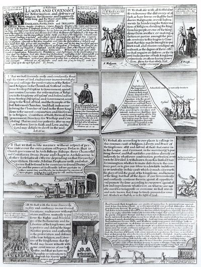 الرابطة الرسمية وعهد 1643 ، نقشها دبليو هولار (1607-77) بواسطة مدرسة اللغة الإنجليزية