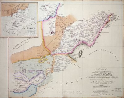 الجزء الجنوبي من راجبوتانا ، 1820 (نقش الألوان) بواسطة مدرسة اللغة الإنجليزية