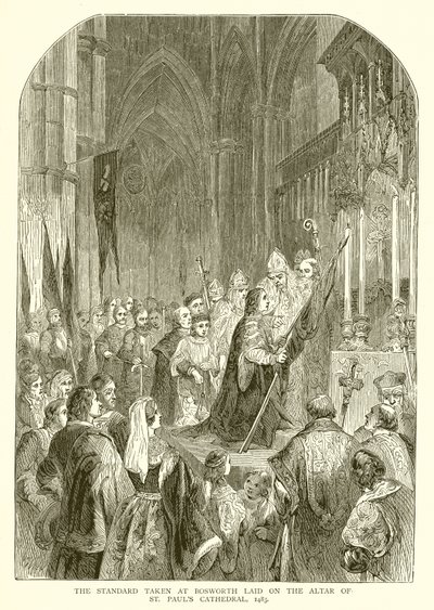 المعيار الذي اتخذ في Bosworth Laid على مذبح كاتدرائية القديس بولس ، 1485 بواسطة مدرسة اللغة الإنجليزية