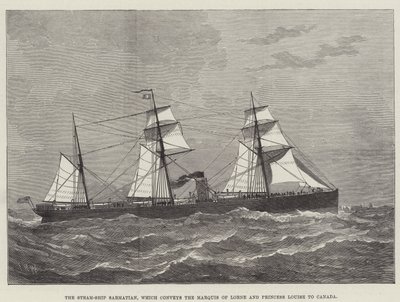 سفينة Steam-Ship Sarmatian ، التي تنقل مركيز لورن والأميرة لويز إلى كندا (نقش) بواسطة مدرسة اللغة الإنجليزية