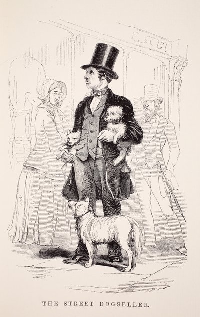 The Street Dog-Seller ، توضيح من London Labour و London Poor بقلم Henry Mayhew ، حانة. 1862 بواسطة مدرسة اللغة الإنجليزية