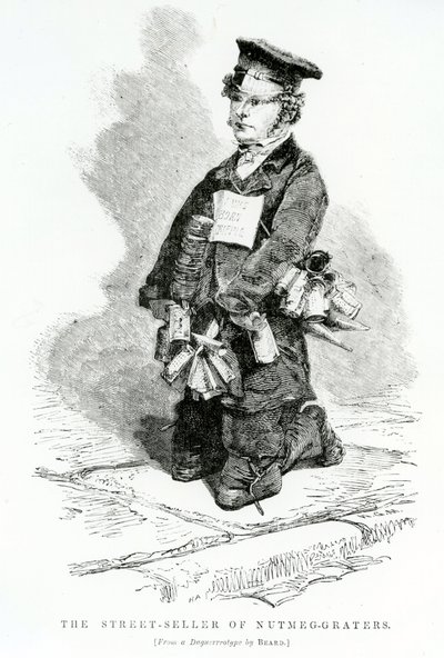 بائع الشارع لبائعي جوزة الطيب ، c.1840 بواسطة مدرسة اللغة الإنجليزية