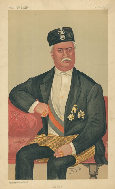 سلطان جوهر ، جوهور ، 17 أكتوبر 1891 ، فانيتي فير كارتون بواسطة مدرسة اللغة الإنجليزية