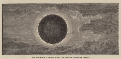 The Total Eclipse of the Sun, as seen from Gibraltar through the Telescope (engraving) بواسطة مدرسة اللغة الإنجليزية