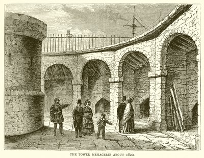 برج منجيري حوالي عام 1820 بواسطة مدرسة اللغة الإنجليزية