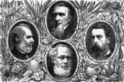النظام النباتي - بعض الأعضاء البارزين في المجتمع النباتي ، نُشر في الجرافيك ، 1874 بواسطة مدرسة اللغة الإنجليزية