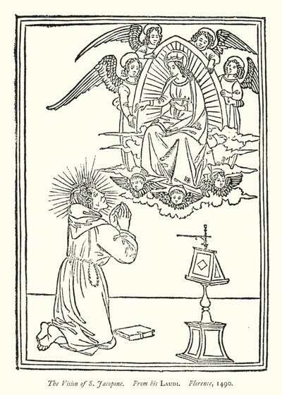 The Vision of S Jacopone, From his Laudi, Florence بواسطة مدرسة اللغة الإنجليزية